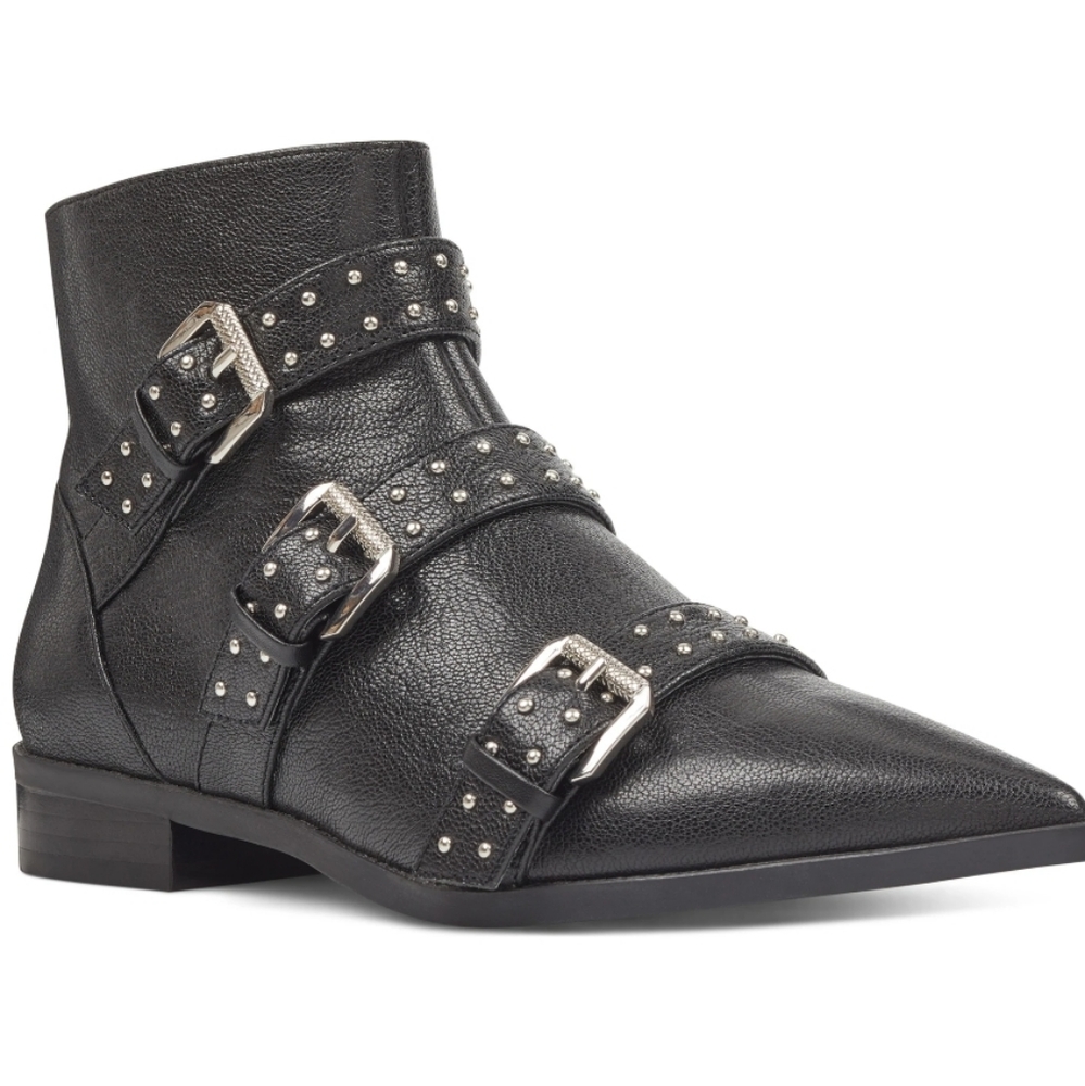 Nine West Seraphim black leather booties 8.5